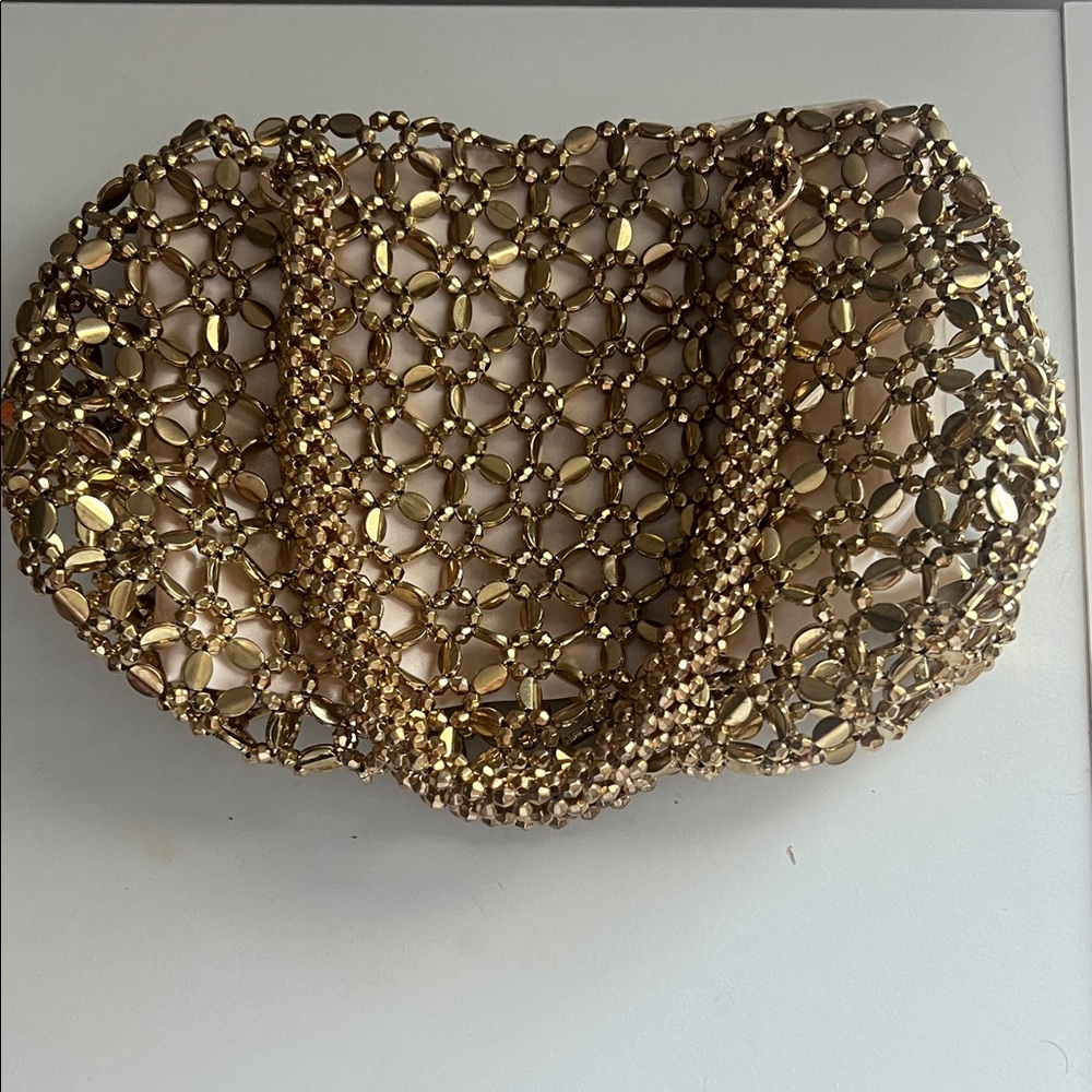 Elegant Gold Mesh Women's Bag